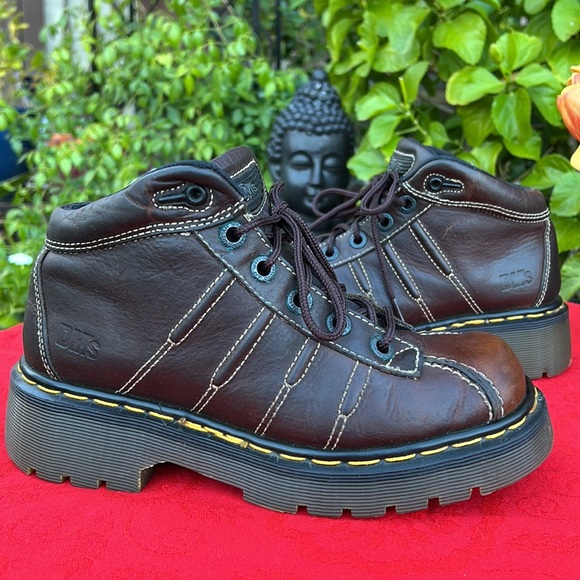 🏴󠁧󠁢󠁥󠁮󠁧󠁿 Dr. Martens MIE Vintage Chunky Brown Platform Oxfords UK 5 - Picture 10 of 17